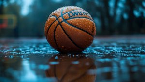 Basketball Wallpaper HD, Sports Background, Court Reflection, Rainy Day