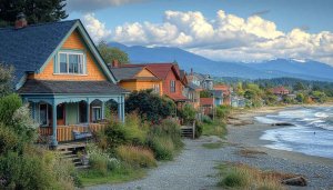 Beach Houses Wallpaper, Coastal Home, Ocean View, Summer Desktop