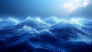 Ocean Waves Wallpaper, 4K Sea Wallpaper, Blue Water Background