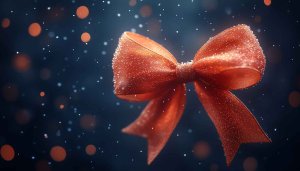 Christmas Bow Wallpaper, Holiday Background, Festive Season, 4k Wallpaper