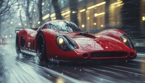 Red Race Car Wallpaper: High Speed Sports Car Aesthetic