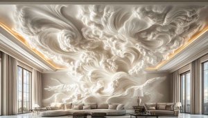 Abstract Cloud Wallpaper: Modern Interior Decor, 4K UHD Options
