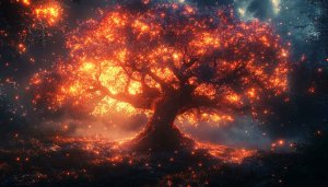 Fantasy Tree Wallpaper: Magical Glowing Tree of Light Scenery 4K