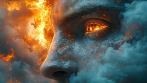 Burning Man Wallpaper: Fire and Ice Abstract Art 4K