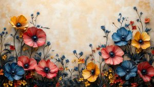 Colorful Flower Painting Wallpaper, Artistic Floral Background, 4K Desktop