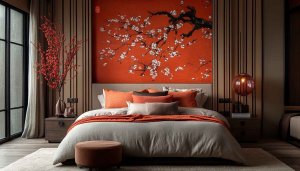 Chinese New Year Wallpaper: Festive Bedroom Interior Design Inspiration