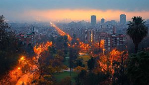 Barcelona Cityscape Wallpaper: Twilight City Lights, Urban Scene