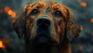 Wet Dog Wallpaper: Cute Animal Portrait for Phone & Desktop