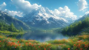 Mountain Lake wallpaper, landscape wallpaper, nature wallpaper, 4k wallpaper