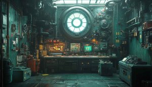 Cyberpunk Lab Wallpaper: High-Tech Interior For Desktop, Laptop, Phone