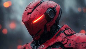 Red Robot Wallpaper, Sci-fi Wallpaper, Futuristic 4K Wallpaper