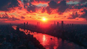 Sunset Cityscape Wallpaper: 4K Desktop and Mobile Backgrounds