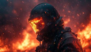 Firefighter Wallpaper: Intense Flames, Heroic Rescue, 4K Wallpaper