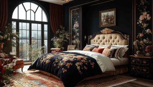 Floral Bedroom Wallpaper, Interior Design Wallpaper, Luxury Room Wallpaper