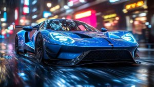 Blue Ford GT Car Wallpaper: 4K, Desktop, Laptop, Phone