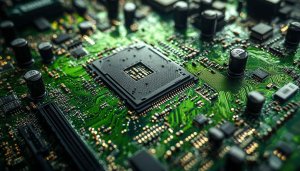 Green Circuit Board Wallpaper: High-Tech, Motherboard, Computer, Tech Wallpaper