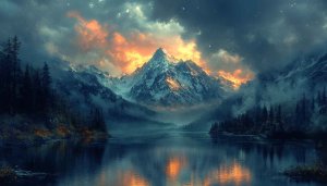 Majestic Mountain Lake Landscape Wallpaper for Desktop and Mobile
