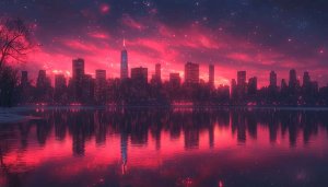 Cityscape Wallpaper: Pink Sky, City Reflection, 4k Wallpaper, Laptop Wallpaper