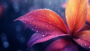 Aesthetic Plant Wallpaper: Leaf With Water Drops, 4k Wallpaper