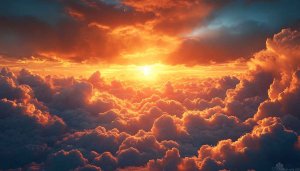 Dramatic Sky Wallpaper: Sunset Above Clouds Wallpaper for Desktop