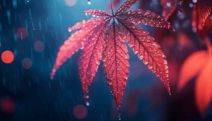 Rain Wallpaper: Autumn Leaf, 4K, Desktop Background, Nature
