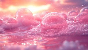 Pink Bubbles Wallpaper, Aesthetic Water Bubbles Background, 4k Resolution