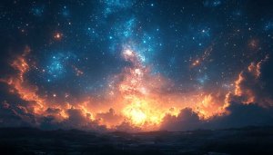 Stunning Galaxy Wallpaper: Cosmic Sky, Stars, and Clouds for Desktop