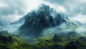 Mountain Wallpaper: Misty Peak Scenery, Nature Landscape for Desktop