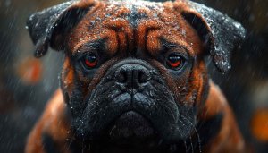 Boxer Dog Wallpaper | Rainy 4k Wallpaper for Desktop & Mobile