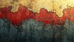 Abstract Wall Texture Wallpaper: Red, Gold, and Grey Background
