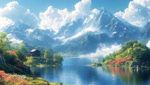 Mountain Landscape Wallpaper, Lake Scenery, Nature, 4k Scenic View