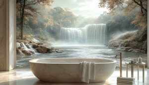 Waterfall Scenery Wallpaper: Nature Serenity for Desktop and Laptop in 4K