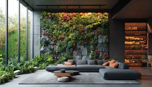 Vertical Garden Wallpaper: Nature Inspired Interior Design in 4K
