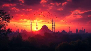 Istanbul Turkey Mosque Sunset Wallpaper for Desktop and Mobile