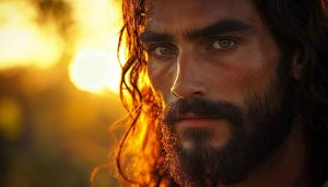Jesus Wallpaper: Portrait of Savior at Sunset in 4K