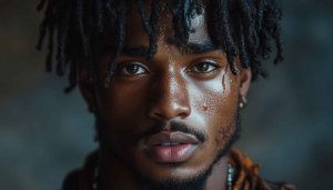 Black Man Portrait Wallpaper: Stunning Close-Up, 4K High Resolution