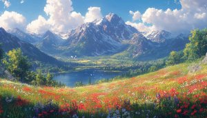 Mountain Scenery Wallpaper: Scenic Landscape Background, 4k, Desktop