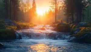 Scenic River Wallpaper: Forest, Nature, Landscape, 4K, Desktop Background