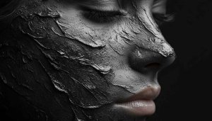 Black Mud Mask Wallpaper: Woman's Face, Beauty, Dark Aesthetic