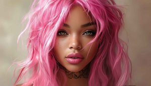 Pink Hair Model Wallpaper, Beautiful Woman Portrait, 4k Wallpaper