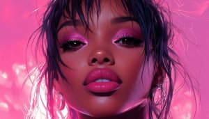 Pink Portrait Wallpaper, Trendy Girl Wallpaper, Fashion Aesthetic Wallpaper