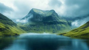 Mountain Lake Wallpaper: Scenic Nature 4K Wallpaper for Desktop Background