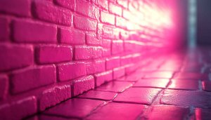 Pink Brick Wall Wallpaper: Aesthetic, Background, Textured, 4K, for Desktop