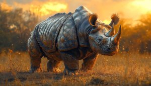 Majestic Rhino Wallpaper: 4K Animal and Wildlife Background for Desktop