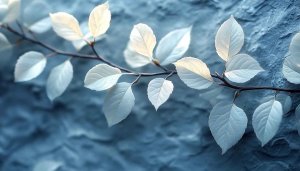 Aesthetic Leaves Wallpaper: Pale Blue Leaf Branch 4k Wallpaper