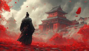 Samurai Wallpaper: Japanese Warrior, Temple, Red Leaves, 4k Wallpaper