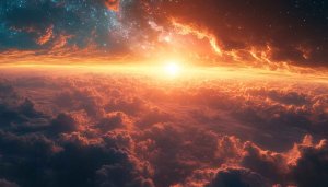 Stunning Sunset Sky Wallpaper, Celestial Clouds Wallpaper for Desktop