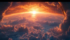 Fiery Sky Wallpaper: Sunrise Over Clouds, 4k Landscape Views