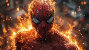 Burning Spiderman Wallpaper: 4k Resolution Spiderman Background for Desktop