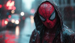 Spider-Man Rain Wallpaper: Marvel Character Art for Desktop & Mobile